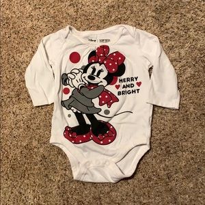 Minnie Mouse Holiday Onesie